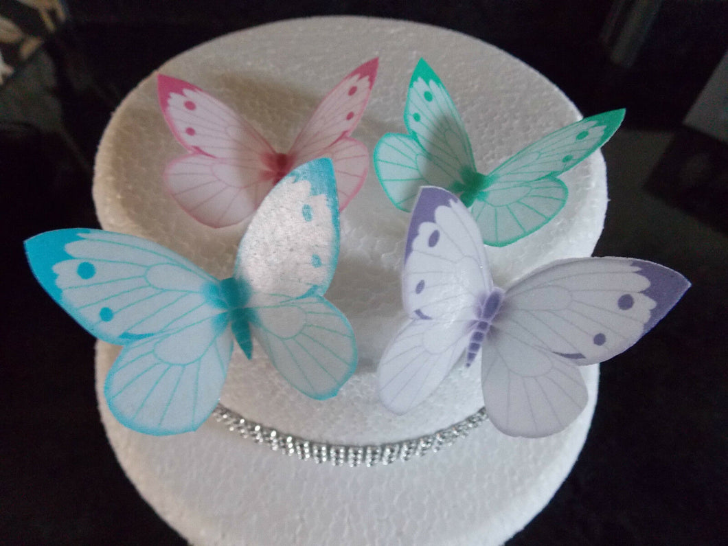 12 Precut Large Edible Butterflies for cakes/cupcakes
