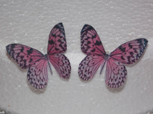 Load image into Gallery viewer, 12 PRECUT Pink Edible wafer/rice paper Butterflies cake/cupcake toppers(2)
