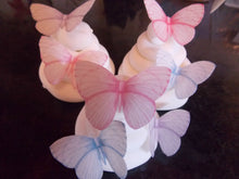 Load image into Gallery viewer, 16 PRECUT Pastel Mix 2 Edible wafer/rice paper Butterflies cake/cupcake toppers
