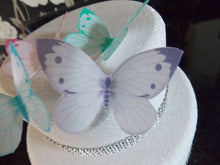 Load image into Gallery viewer, 12 Precut Large Edible Butterflies for cakes/cupcakes
