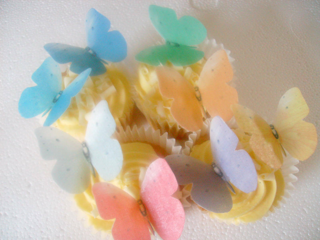 24 Precut Edible butterflies in various colours for cakes/cupcakes